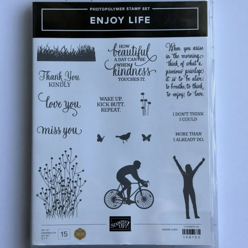 Stampin' Up! ENJOY LIFE 148190 Cyclist sentiments victory nature encouragement
